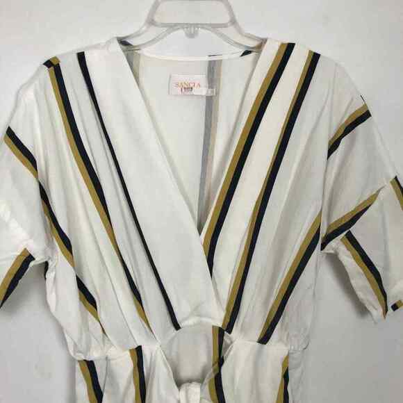 Sancia Anika Linen Blend Striped Midi Dress Size Small - Picture 4 of 16